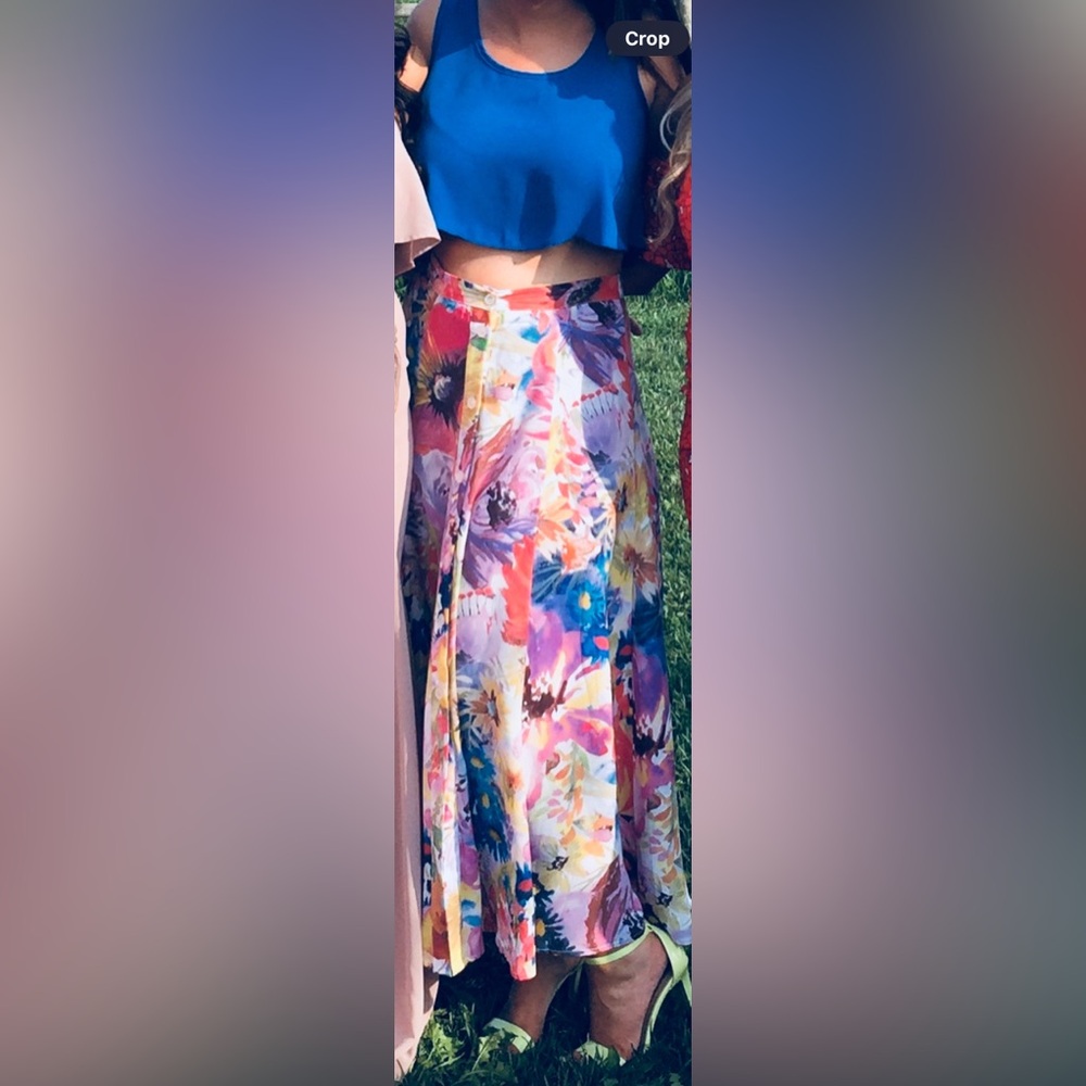 H&M Floral Multicolor Maxi Skirt